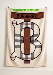 Burberry Check TB Monogram Flannel Sofa Throw Blanket B007